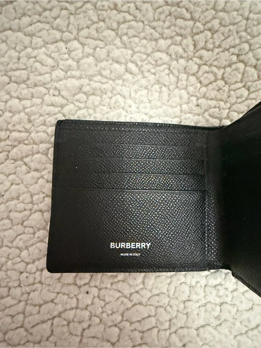 Men's Burberry Black Leather Bifold Wallet